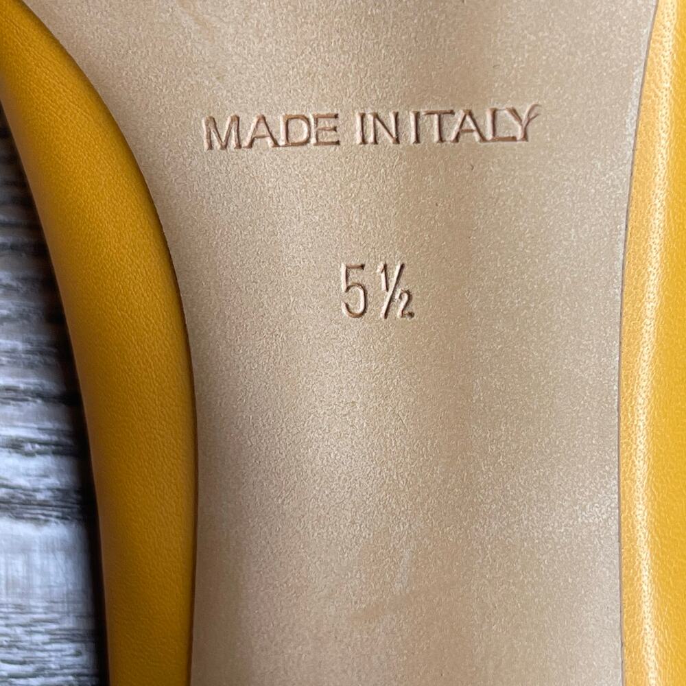 Everlane The Day Leather Heel Size 5.5 Mustard Yellow comfort shoes preppy - Picture 10 of 11